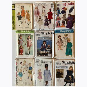 $15 FIRM Lot of 9 Childrens Vintage Patterns Size 2 to 6
